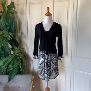 Gorgeous black and white long sleeve Macy’s Alfani dress, size small